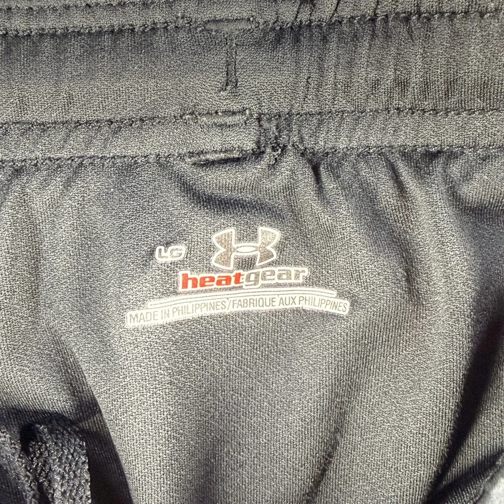 Under Armour HeatGear Running Shorts Mesh Trim Black Pink Large Polyester Womens